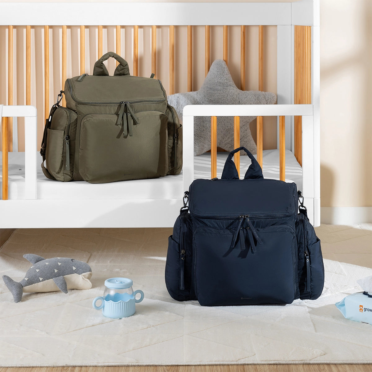 Diaper Bag with Water Repellent Material | Convertible Stylish Sling with Shoulder Strap & Thermal Pockets