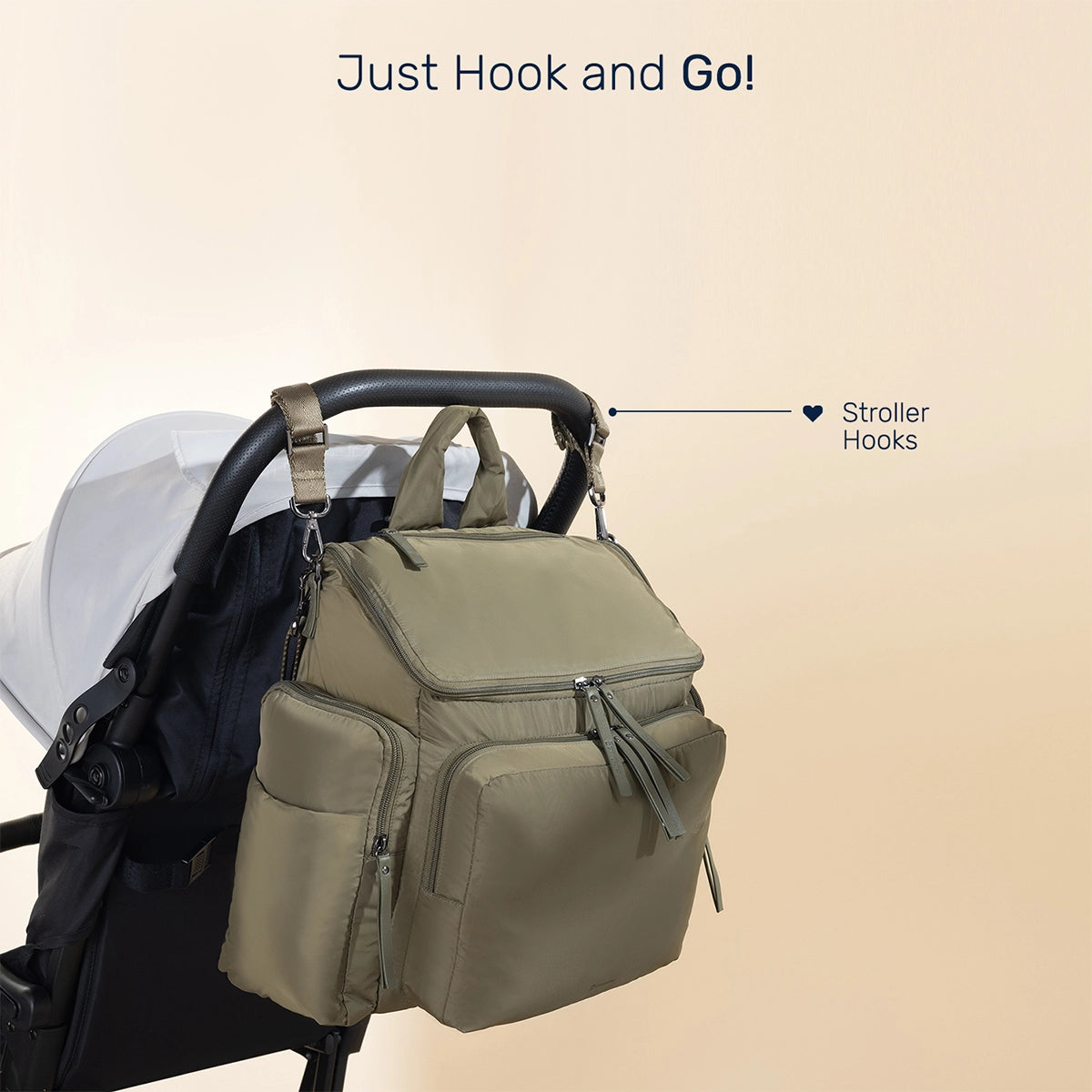 Diaper Bag with Water Repellent Material | Convertible Stylish Sling with Shoulder Strap & Thermal Pockets