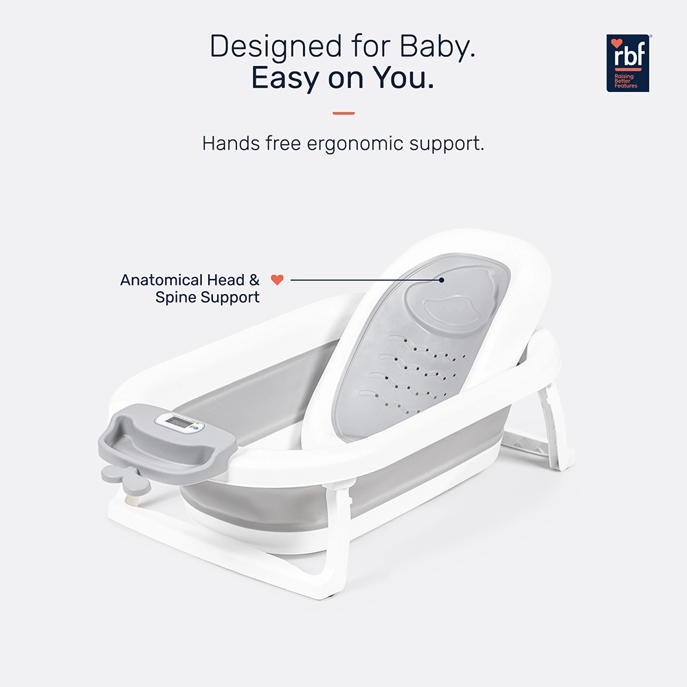 Growgether Bathtub Set with Ergonomic Spinal Support | Foldable Space-Saving Design | Suitable for 0–36 Months