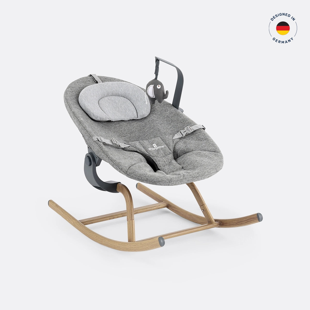 Nebula Baby Rocker with Adjustable Recline, 3 Point Safety Harness & Toy Bar for Newborn