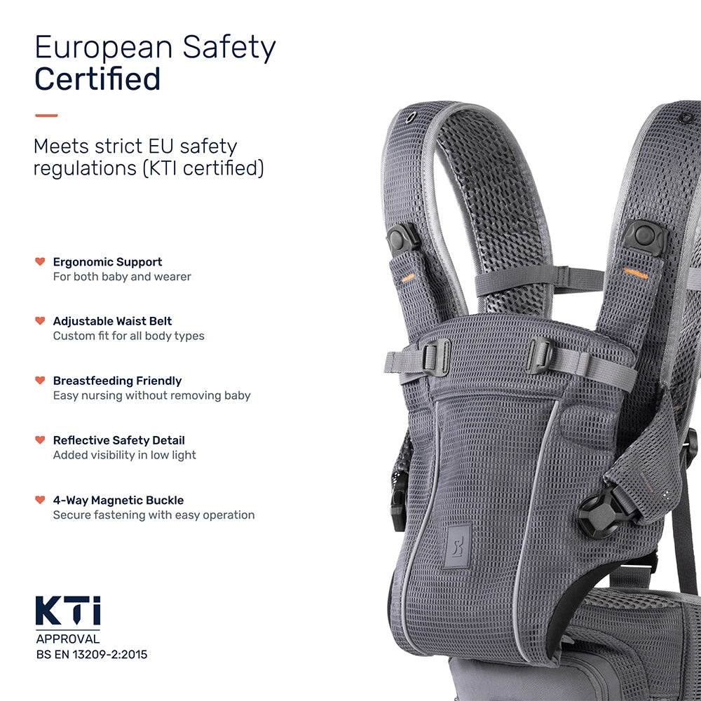 Growgether Lyfta Baby Carrier| 4-in-1 Convertible | With Foldable Hip Seat & Sun Hood | Grows From 4–36 months