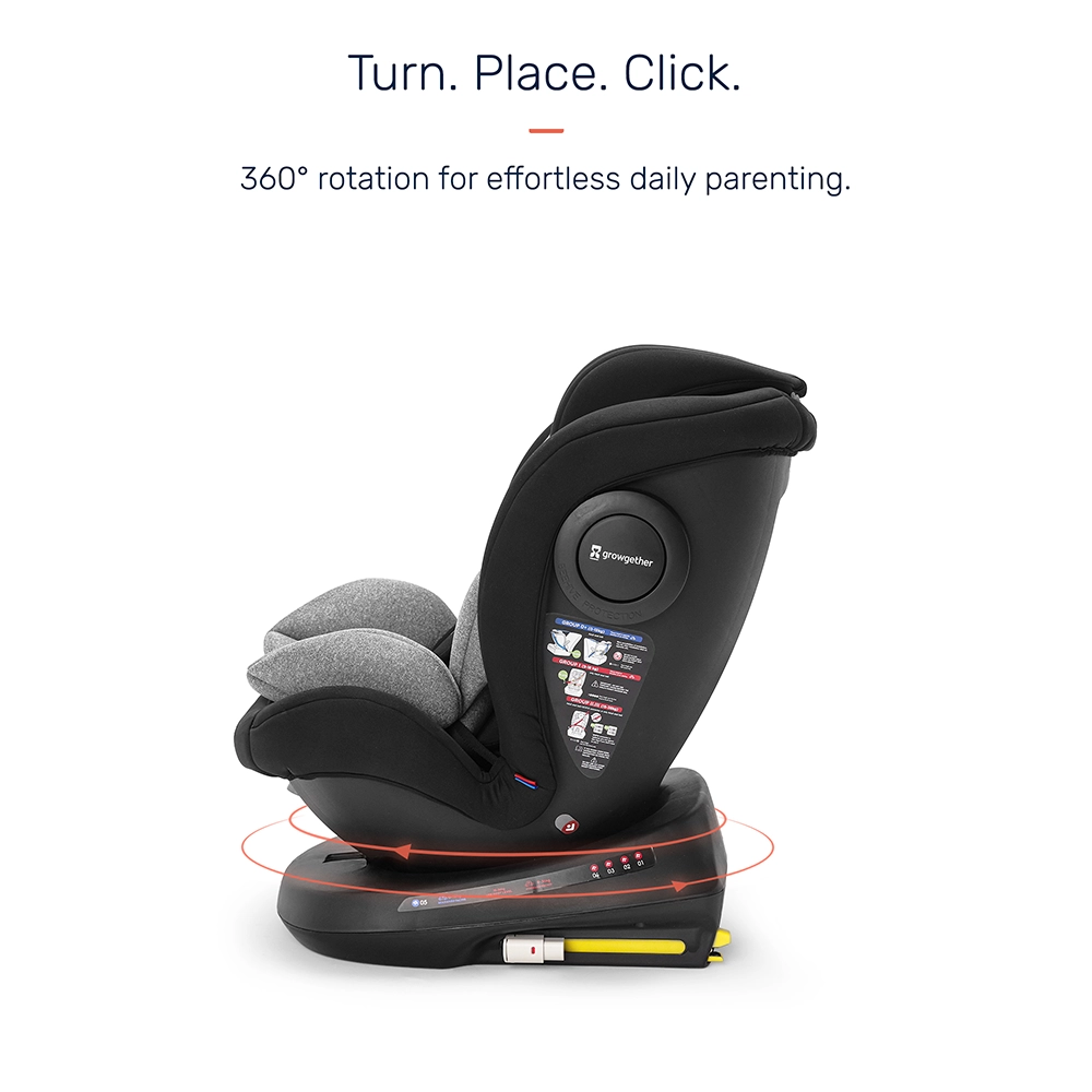 Growgether Rydda Car Seat with Ultra-Flexible 360 Degree Rotation | Multifunctional ISOFIX Safety | Grows with your child from 0-12 Years