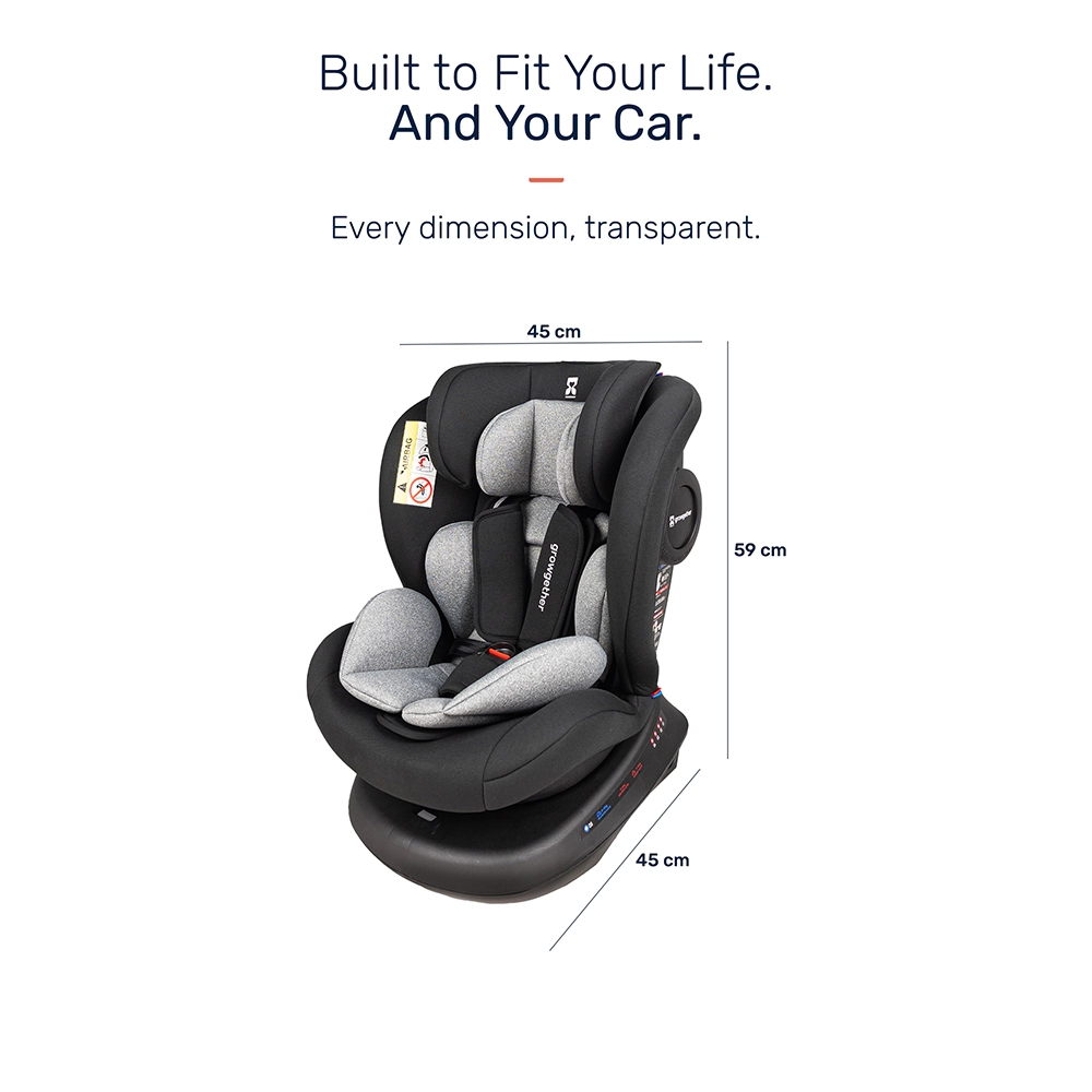 Growgether Rydda Car Seat with Ultra-Flexible 360 Degree Rotation | Multifunctional ISOFIX Safety | Grows with your child from 0-12 Years