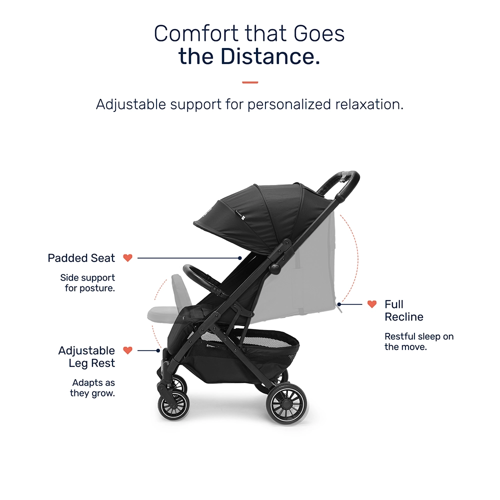 Growgether Velox Baby Stroller for Structured City Stability | Thick Padded Seat, Large Storage & UV-Protected Canopy | 0-4 years