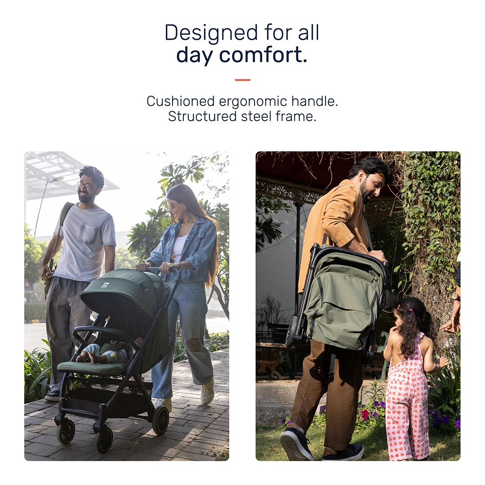 Growgether Velox Baby Stroller for Structured City Stability | Thick Padded Seat, Large Storage & UV-Protected Canopy | 0-4 years