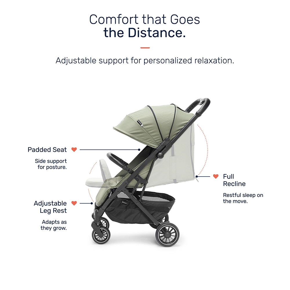 Growgether Velox Baby Stroller for Structured City Stability | Thick Padded Seat, Large Storage & UV-Protected Canopy | 0-4 years