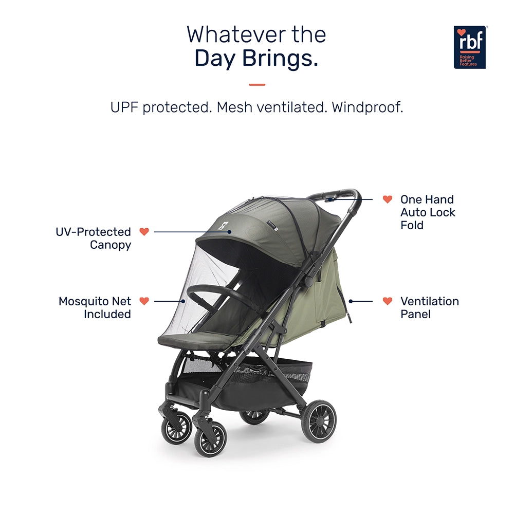 Growgether Velox Baby Stroller for Structured City Stability | Thick Padded Seat, Large Storage & UV-Protected Canopy | 0-4 years