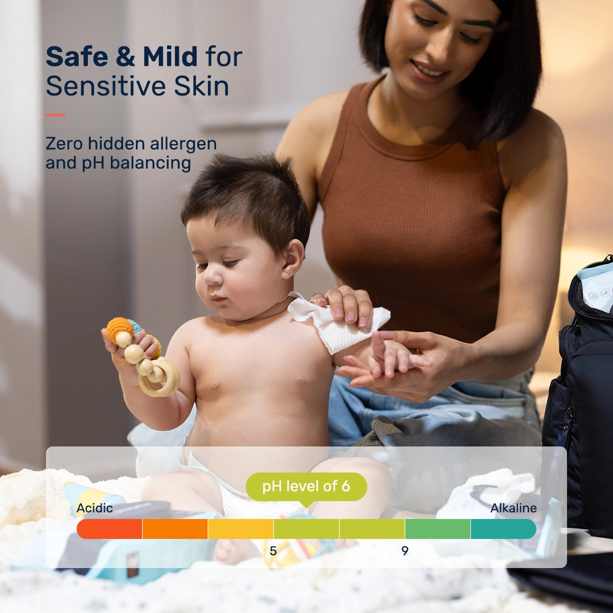Wet Wipes with 99.9% Water & Aloe Vera | Alcohol & No Added Synthetic Fragrance | Gentle on Newborn & Toddler Skin | 72 Pcs