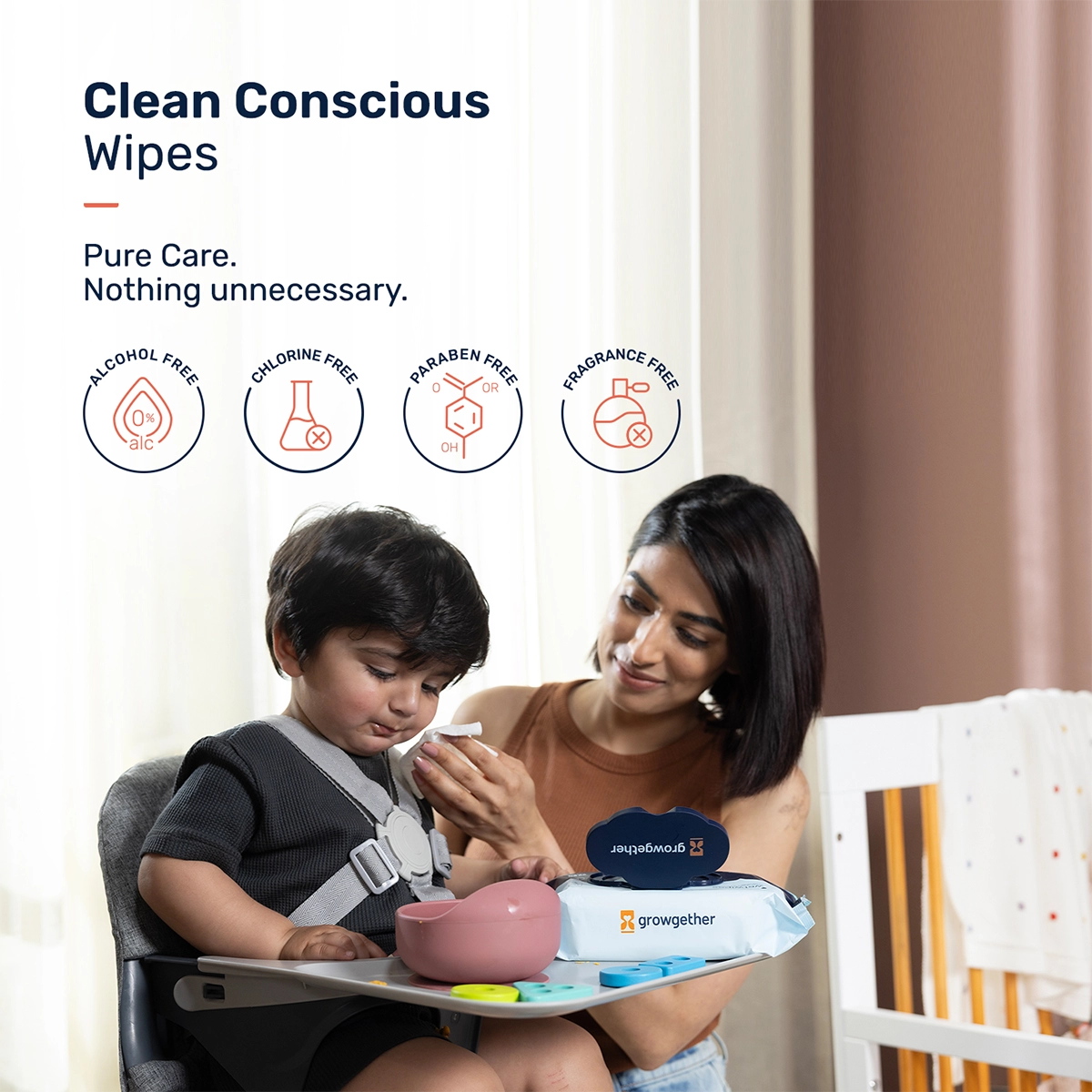Wet Wipes with 99.9% Water & Aloe Vera | Alcohol & No Added Synthetic Fragrance | Gentle on Newborn & Toddler Skin | 72 Pcs