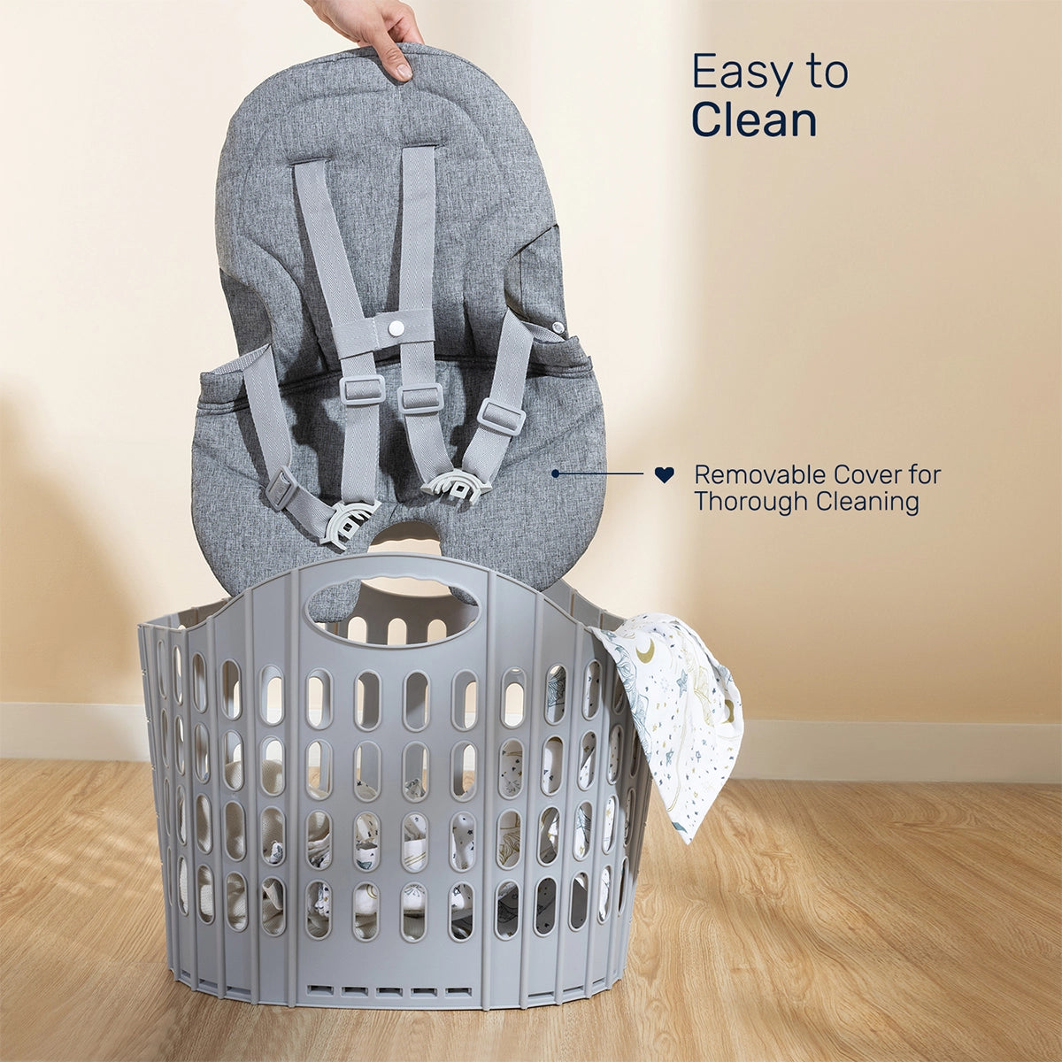 Gravity High Chair – Adjustable Baby Feeding High Chair with Removable Tray & Machine Washable Seat Cushion | From 6 months to 5 years